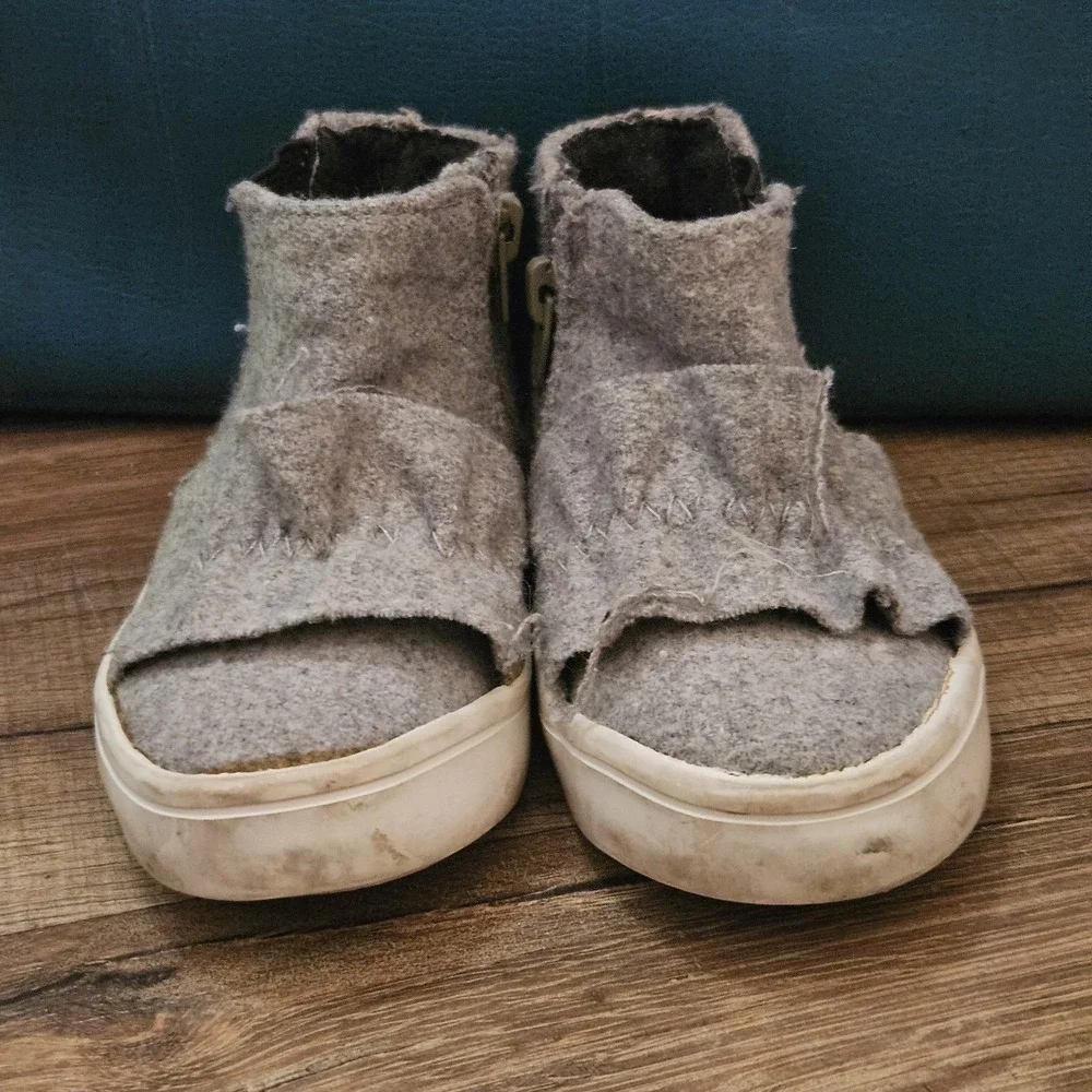 Zara Baby Toddler Girls Size 21 EU / US 5 Gray High‎ Top Sneaker Boots